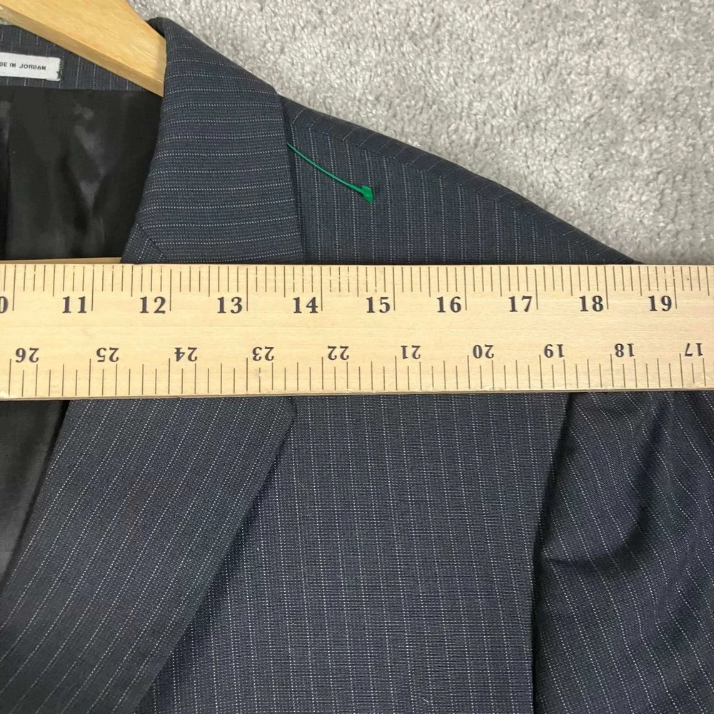 Calvin Klein Suit Mens XL 33x32 Grey Pinstripe 3 Button Blazer Trousers Set